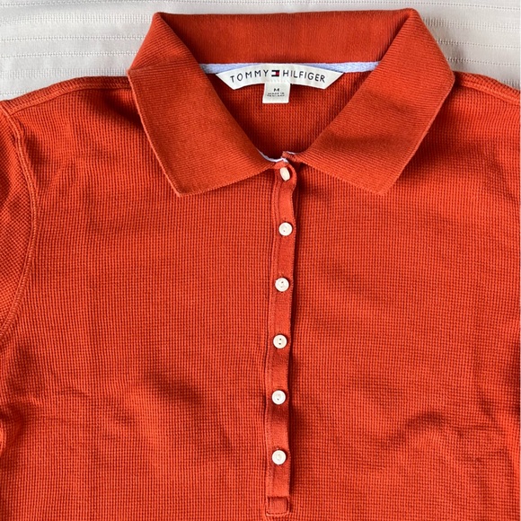 Tommy Hilfiger Waffle Knit Cotton 3/4 sleeve polo shirt - Picture 4 of 8